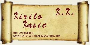 Kirilo Kašić vizit kartica